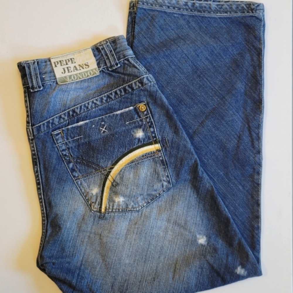 Pepe Jeans Vintage Baggy Denim Raised Stitching. Mens 34/32